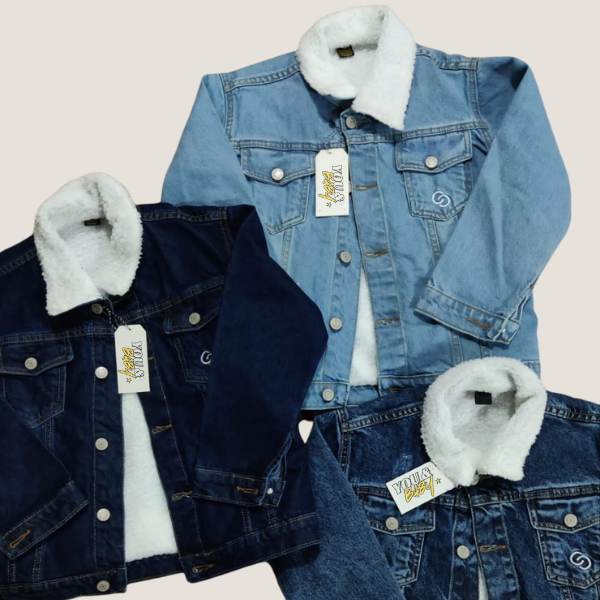 Classic Faux Fur-Lined Denim Jacket - Image 2