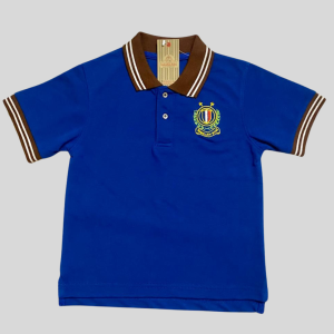 Boys Premium Blue Polo Shirt with Striped Collar