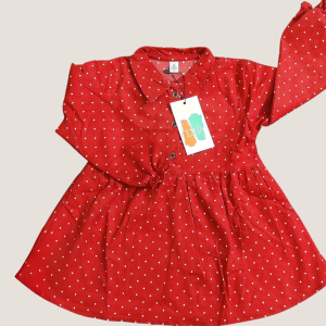 TMD Branded Red Polka Dot Frock - Soft Cotrai Stuff