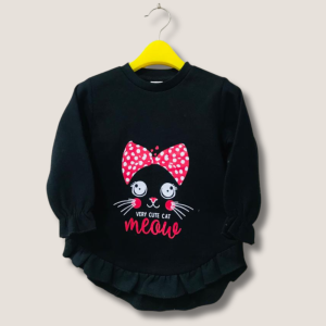 Stylish Cat Meow Fleece Top
