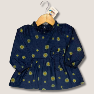 WOW Branded Daisy Print Denim Top - Premium Quality