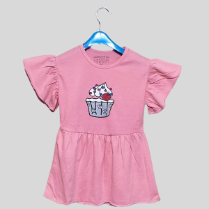 Pink Glitter Cupcake Peplum Top