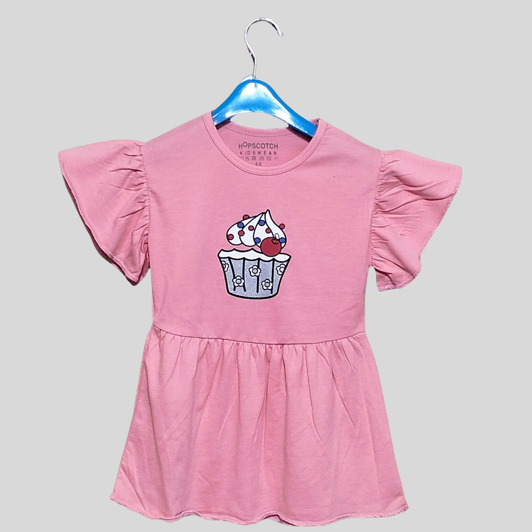 Pink Glitter Cupcake Peplum Top
