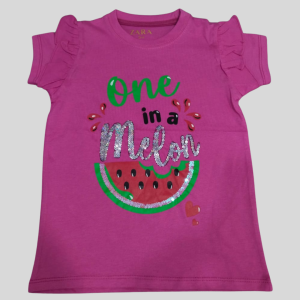 "One in a Melon" Pink Sequin Tee