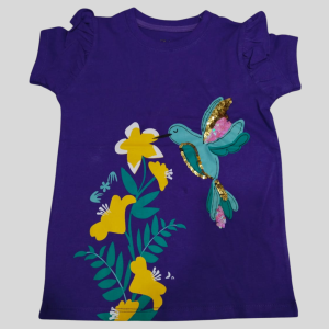 Zara Purple Hummingbird Sequin Tee