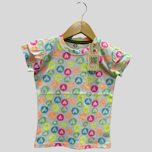 White Hearts Printed Cotton Shirt