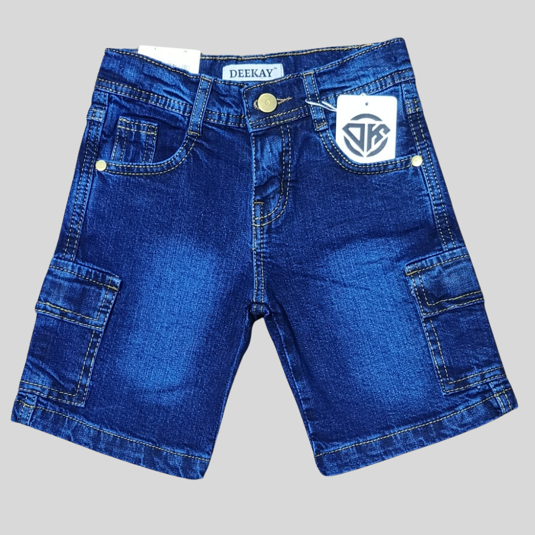 Boys Stylish Denim Cargo Shorts - Comfortable & Durable