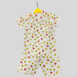 Boys Fun Superhero Comic Print Shirt and Shorts Set