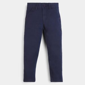 Boys Comfortable Navy Blue Cotton Chino Pants