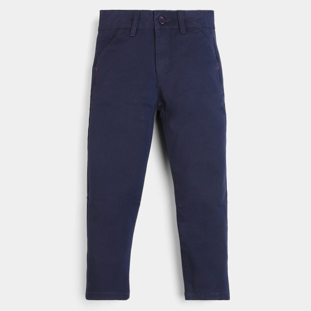 Boys Comfortable Navy Blue Cotton Chino Pants