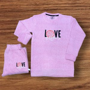 Soft Towel Fleece Stuff - Pink 'LOVE' Set