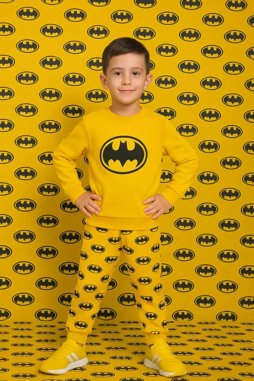 Yellow All-Over Batman Fleece Tracksuit - Image 2