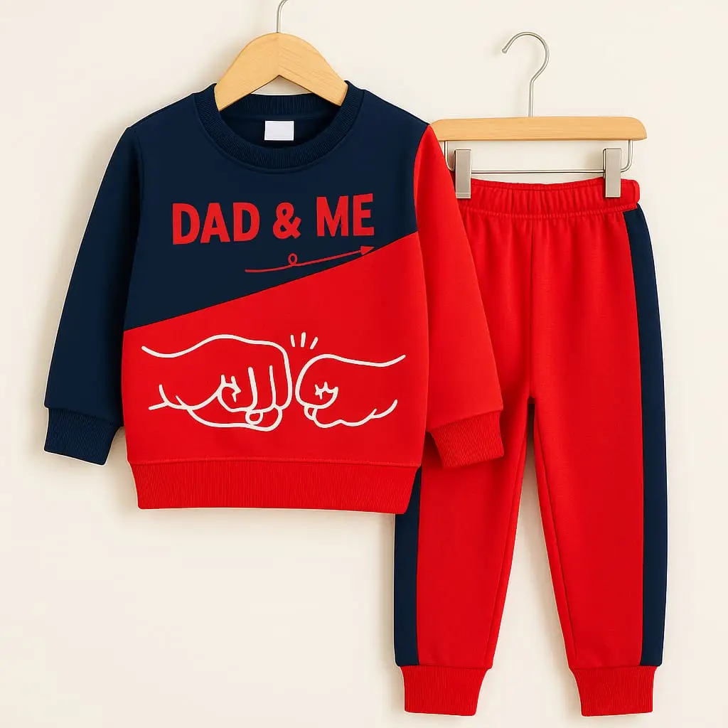 Boys' Premium 'Dad & Me' Fist Bump Fleece Tracksuit
